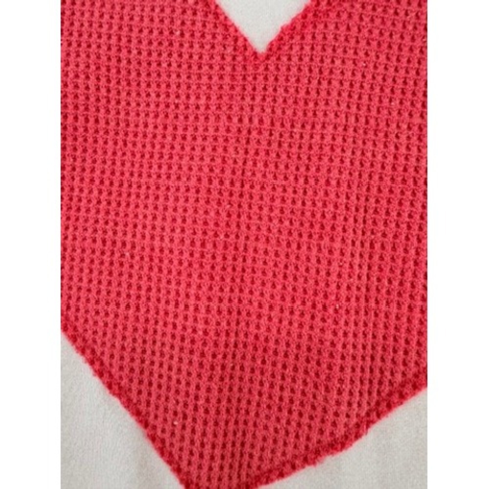 Easel Heart Patch Top Cream Red Graphic Tee Boho Cute S - Picture 10 of 16